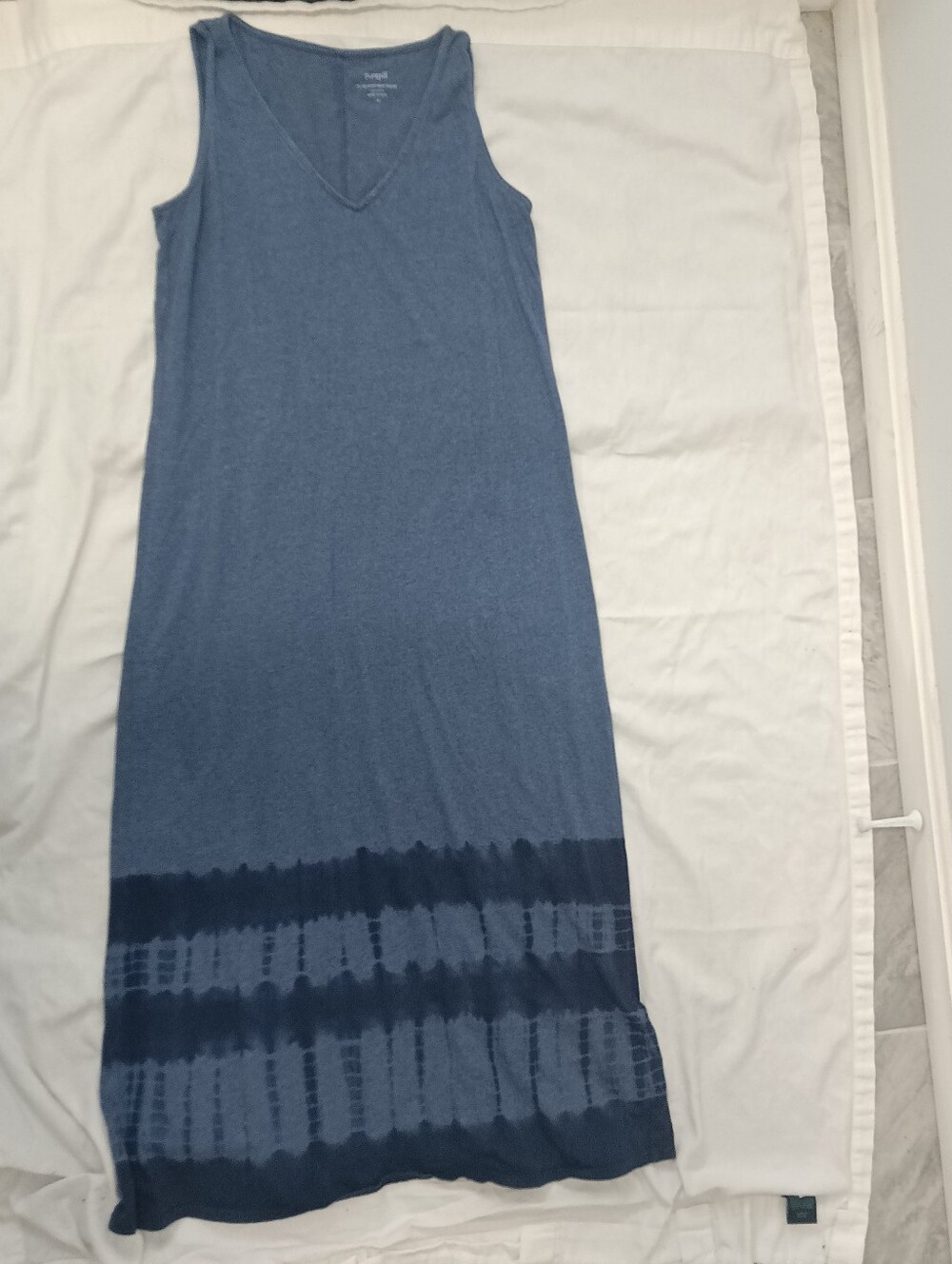 Pure Jill Blue Tie-Dye XS 100% Cotton Sleeveless Boho Maxi Dress